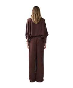 Heavy silky touch dames broek bruin