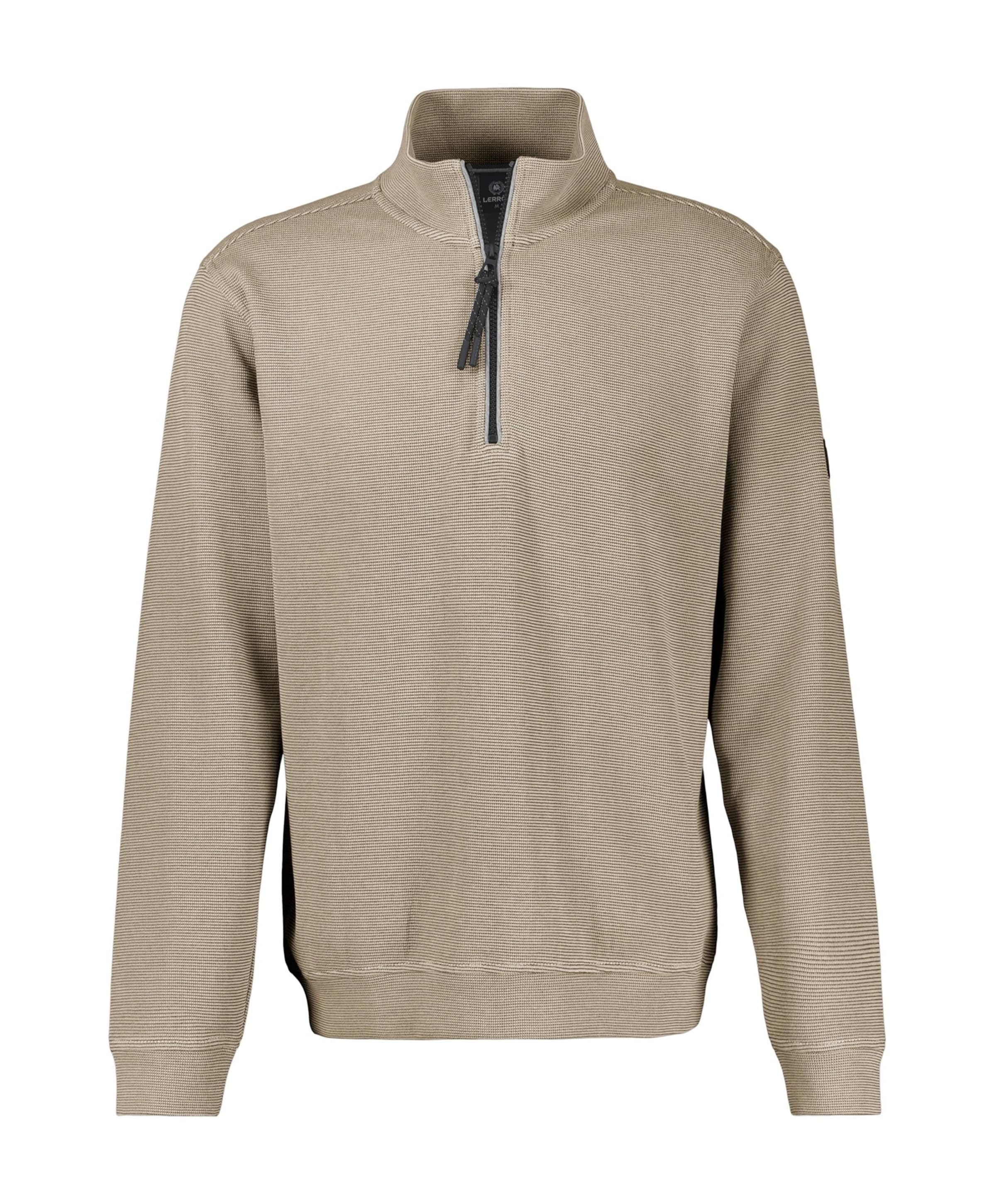 Heren trui met rits beige