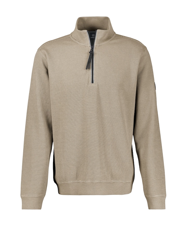 Heren trui met rits beige