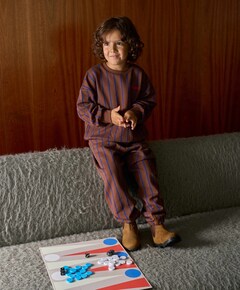 Vertical stripe broek bruin