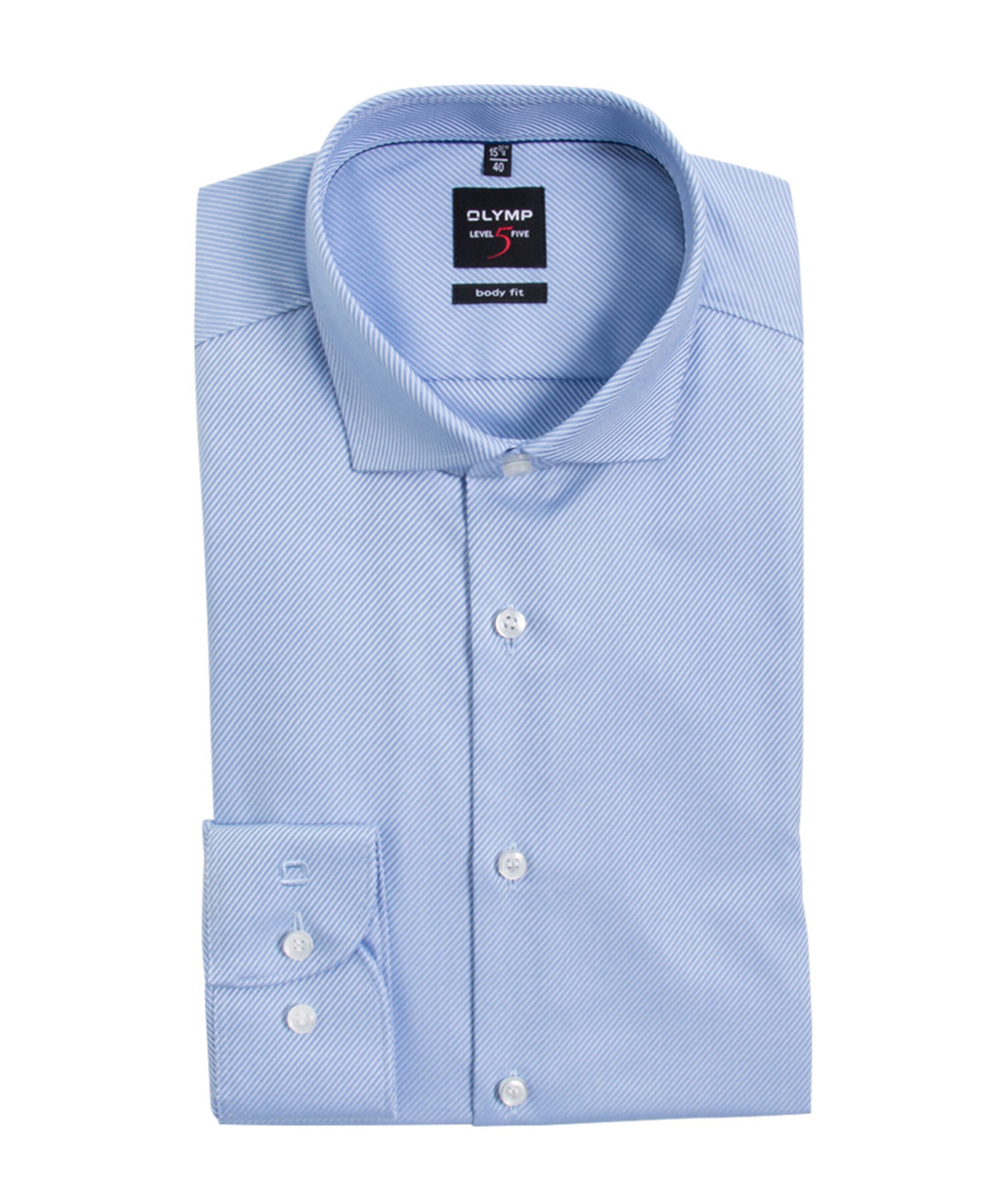 Heren overhemd lange mouw blauw