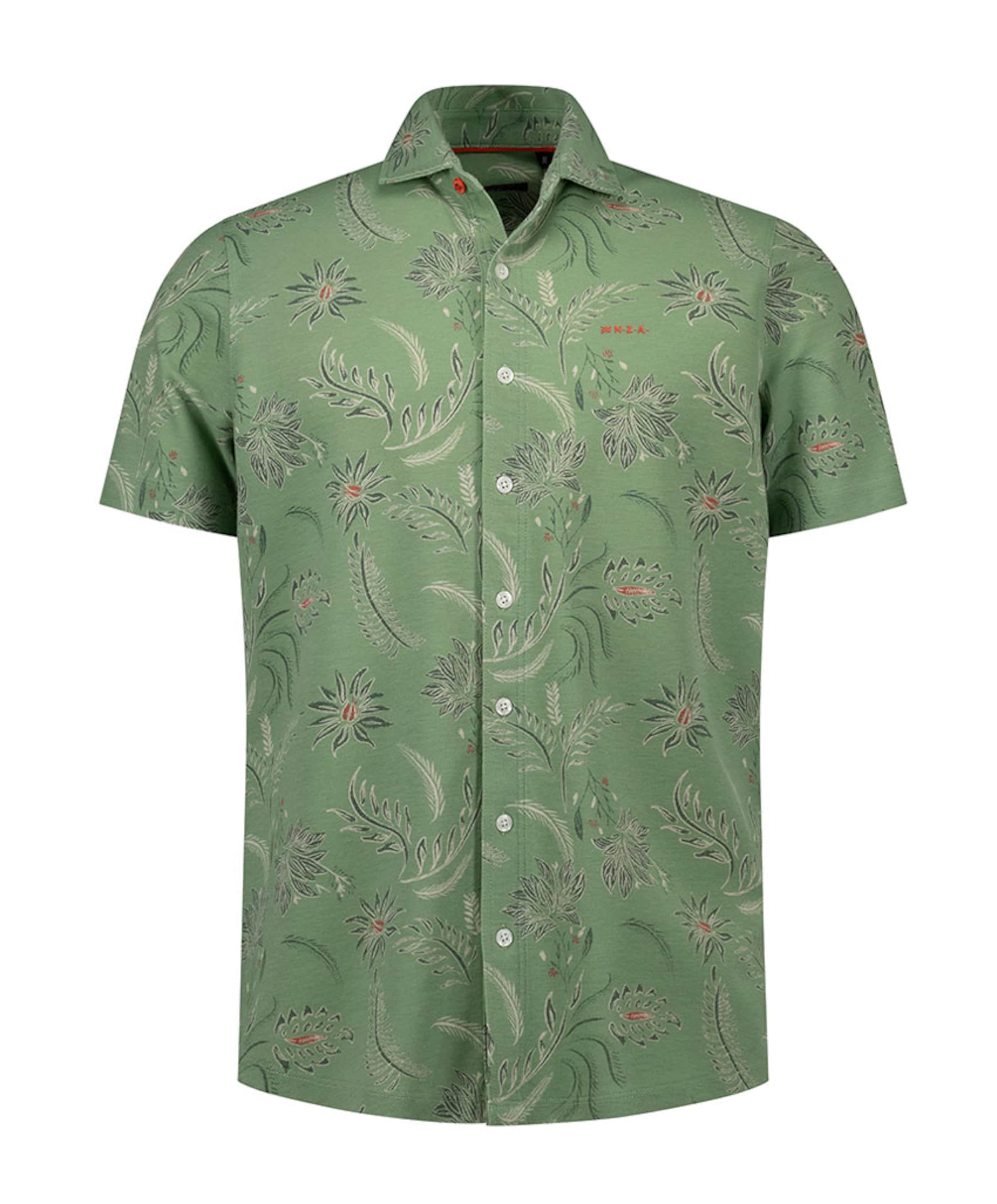 Heren overhemd korte mouw groen