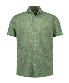 Heren overhemd korte mouw groen
