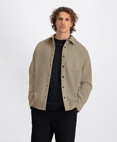 Overshirt lange mouw beige