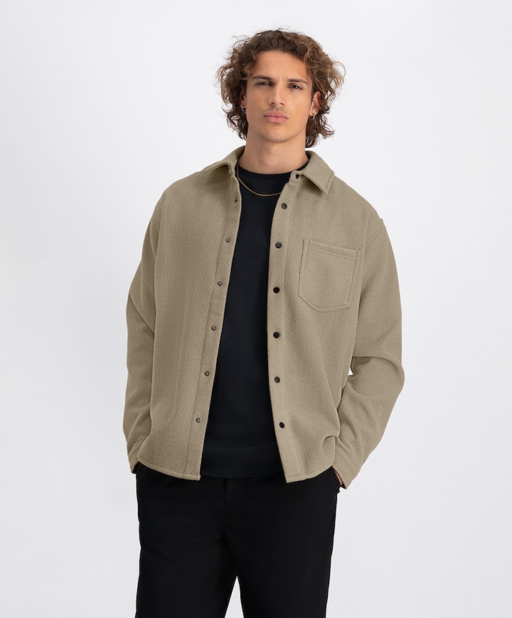 Overshirt lange mouw beige