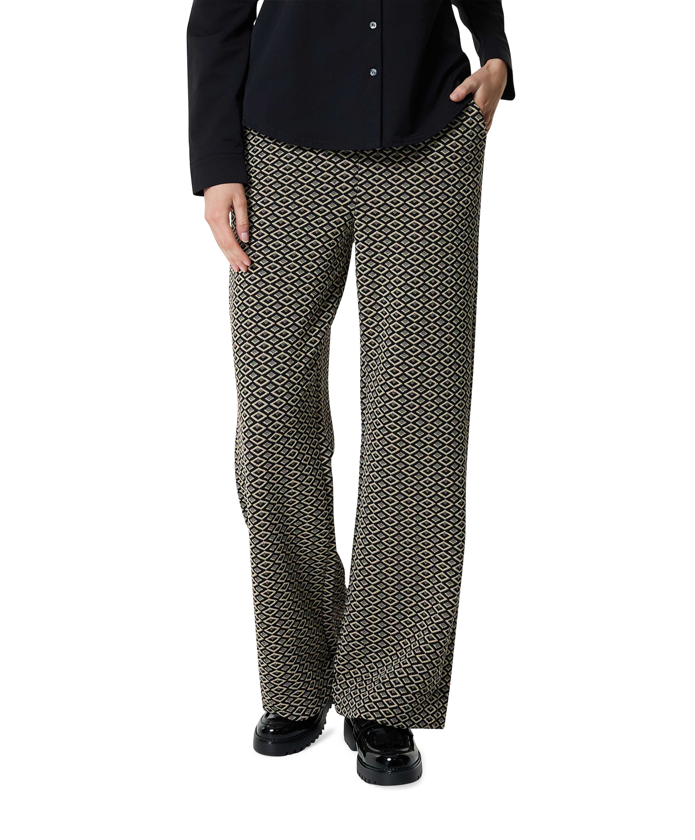 Jacquard broek zwart