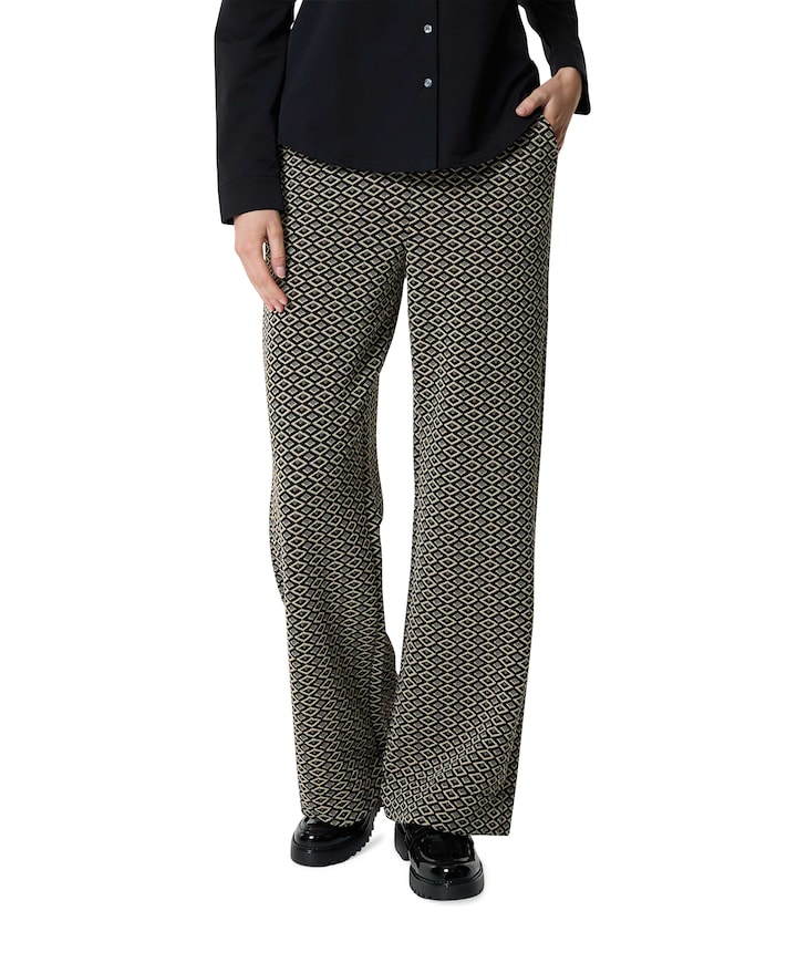 Jacquard broek zwart