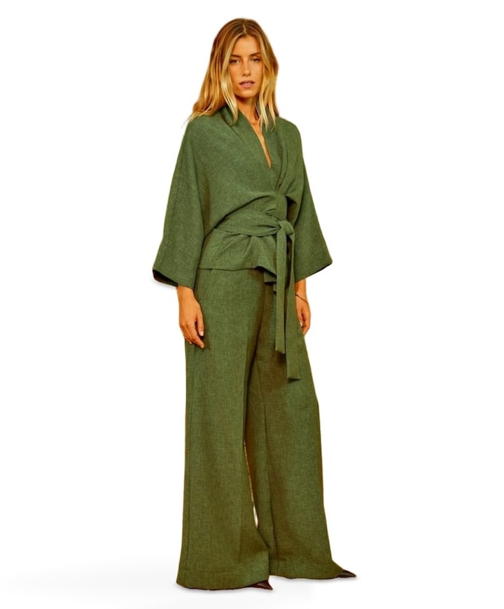 Woody Lush dames pantalon groen