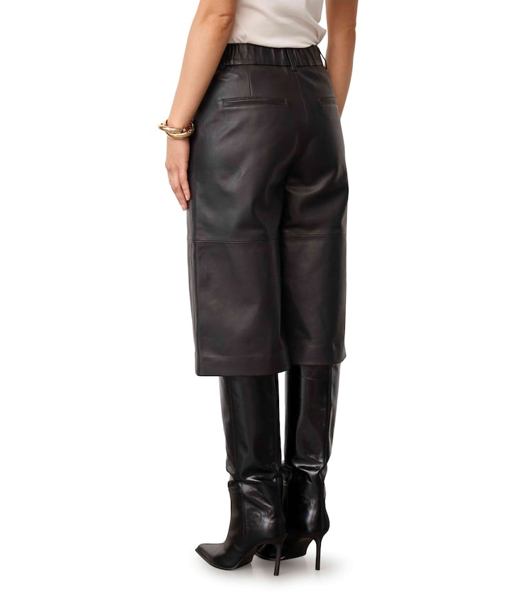 PhoebeCC Long Leather dames bermuda zwart
