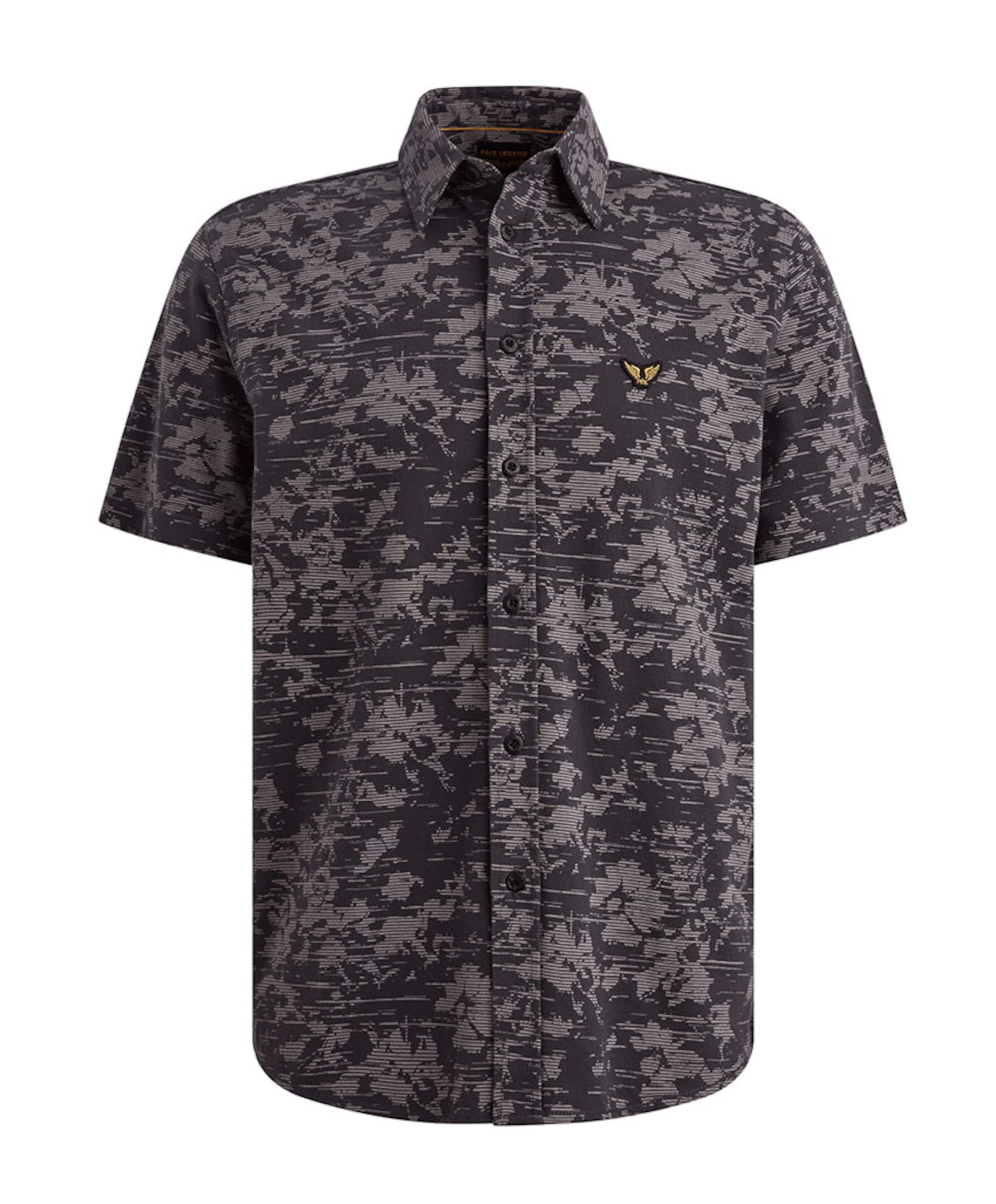 Heren overhemd korte mouw blauw