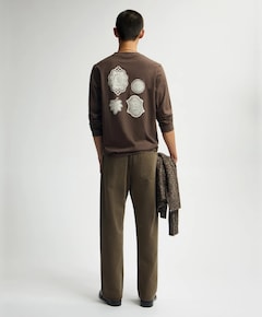 Heren longsleeve bruin