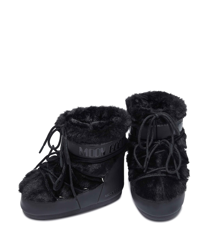 MB ICON LOW FAUX FUR dames boots zwart