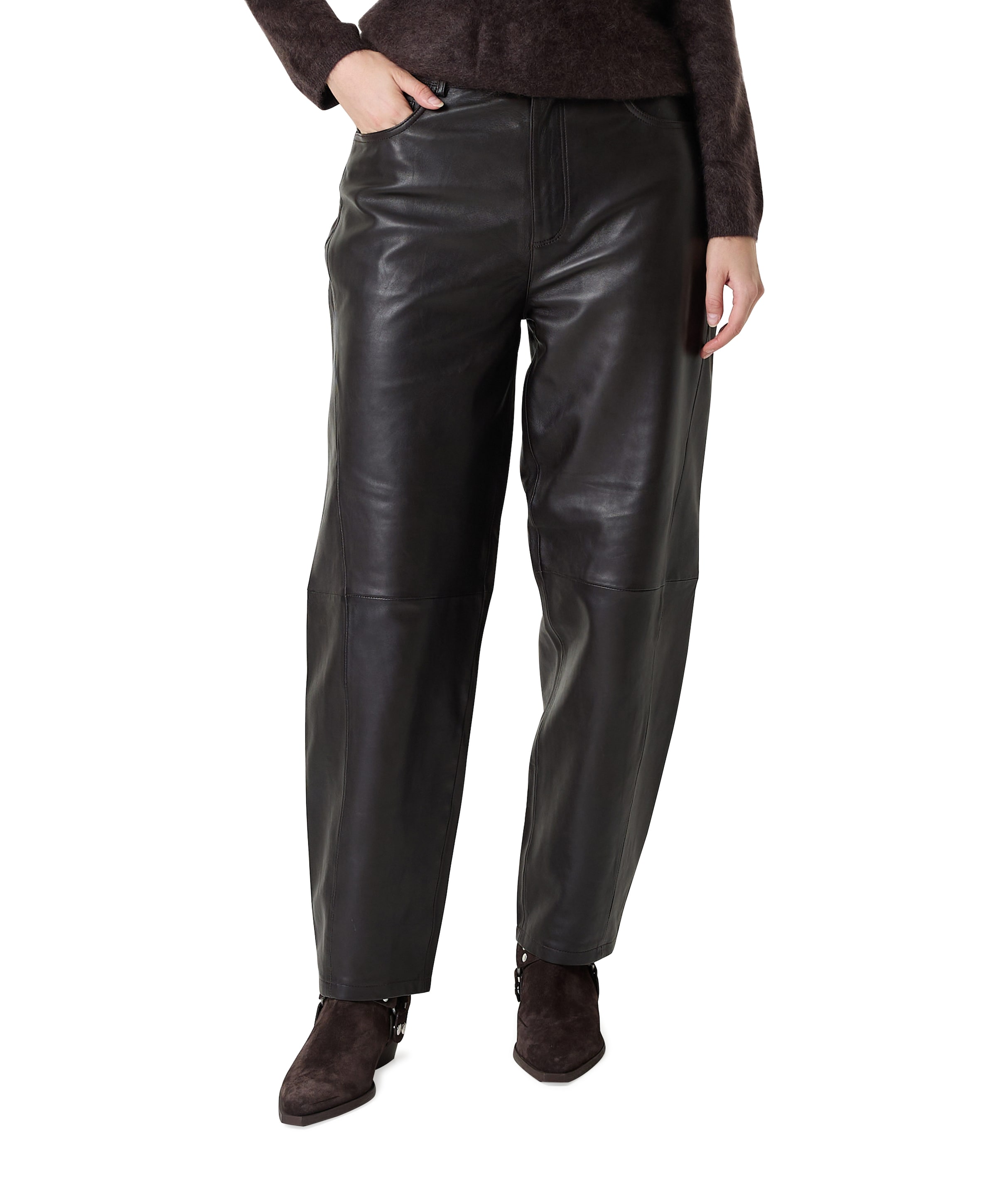 Fenne Leather dames broek bruin