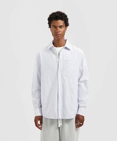 Heren overhemd lange mouw blauw