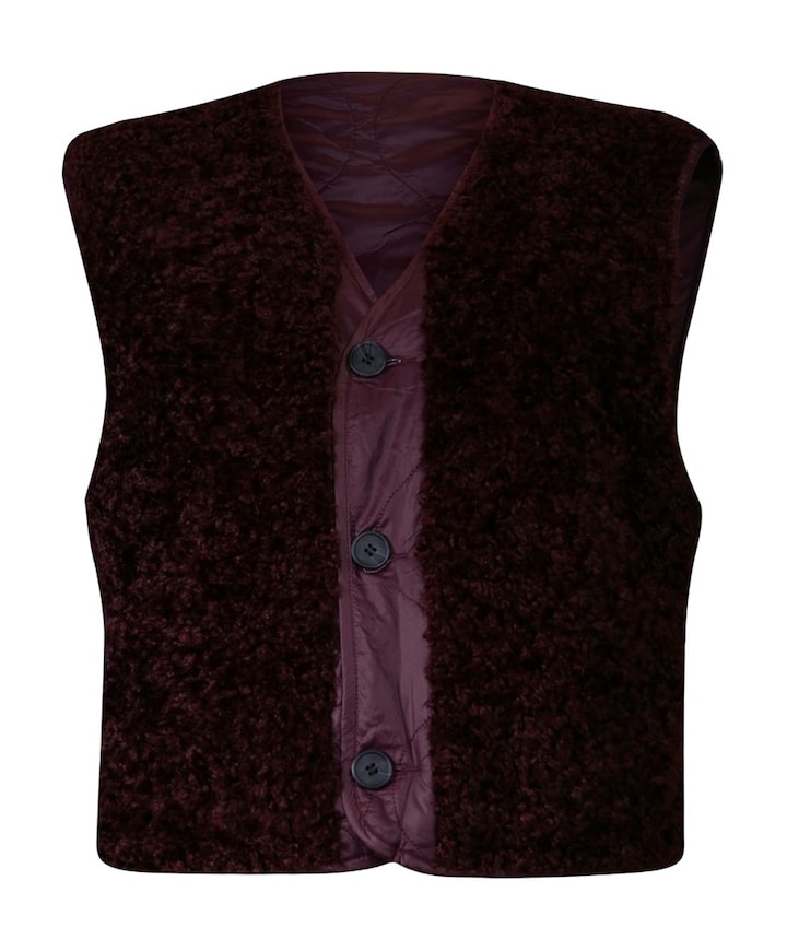 Dames gilet reversible bordeaux