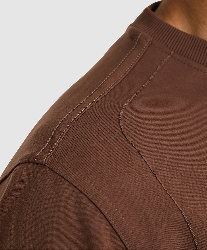 Heren longsleeve bruin