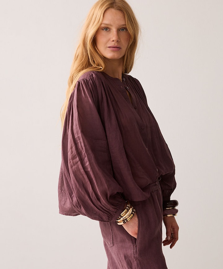 Dames blouse bruin
