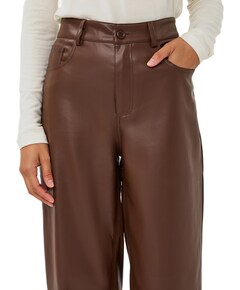 Barrel PU dames broek bruin
