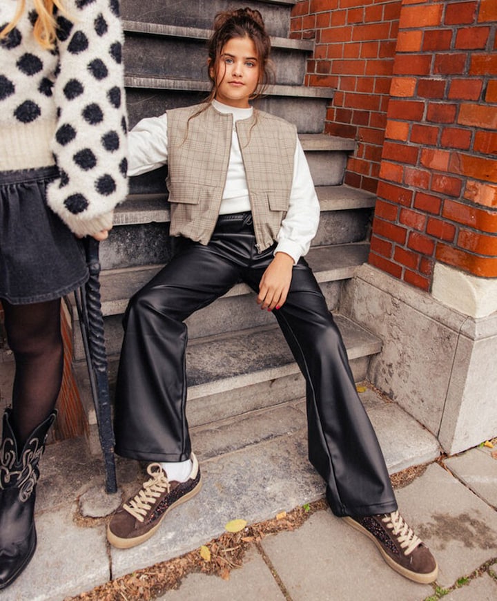 Meisjes gilet bruin