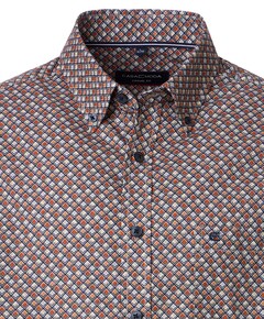 Heren overhemd lange mouw oranje