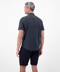 Heren overhemd korte mouw blauw