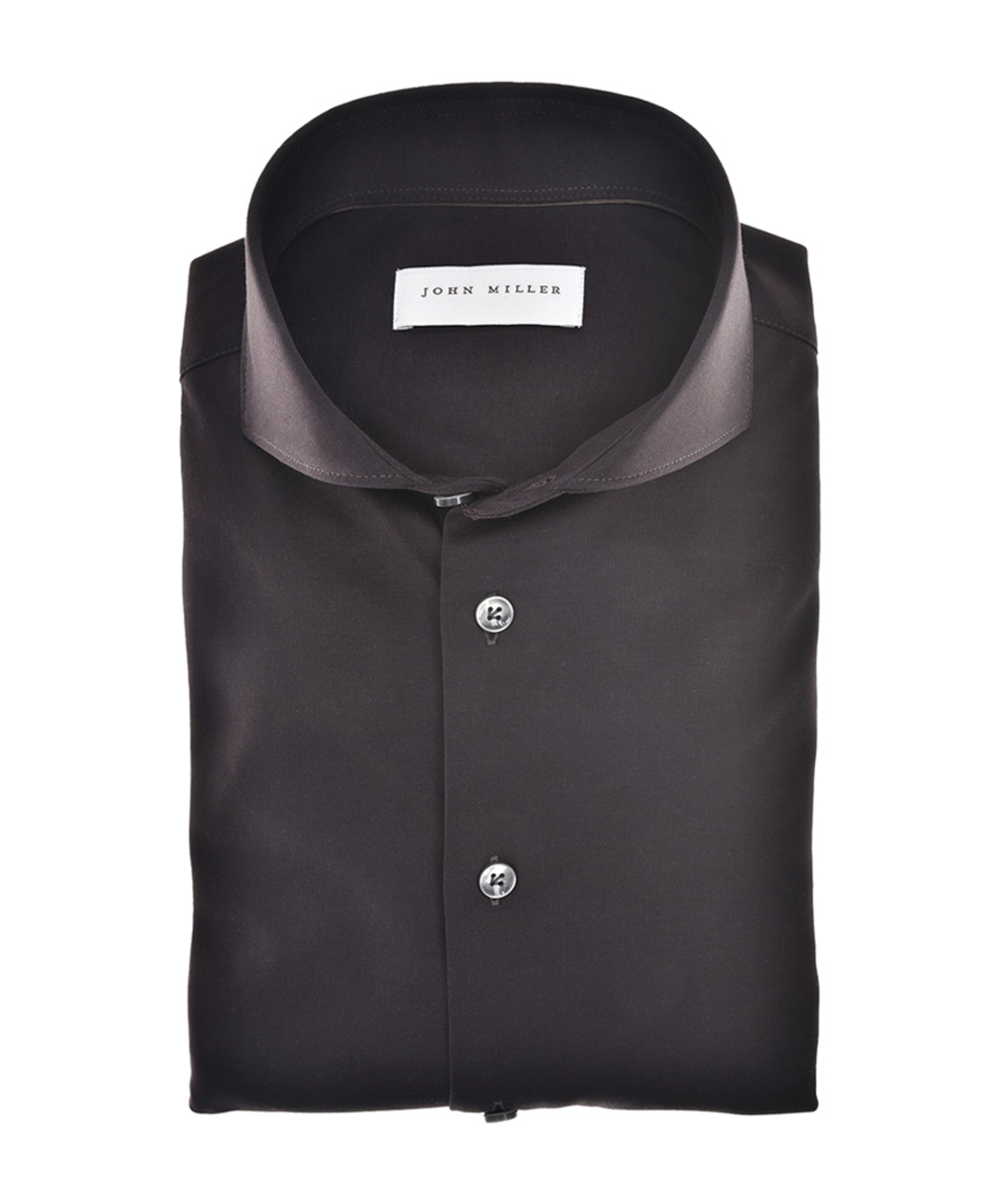 Heren overhemd lange mouw bruin