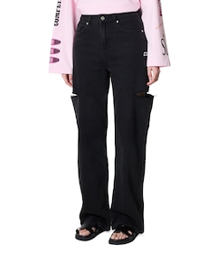June Wide Leg dames jeans zwart