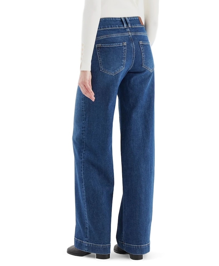 wide straight jeans dames jeans blauw