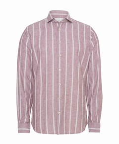 Heren overhemd lange mouw paars