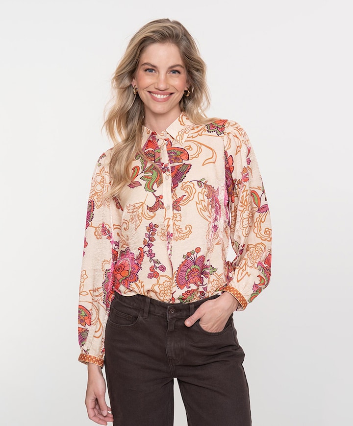 Dames blouse beige