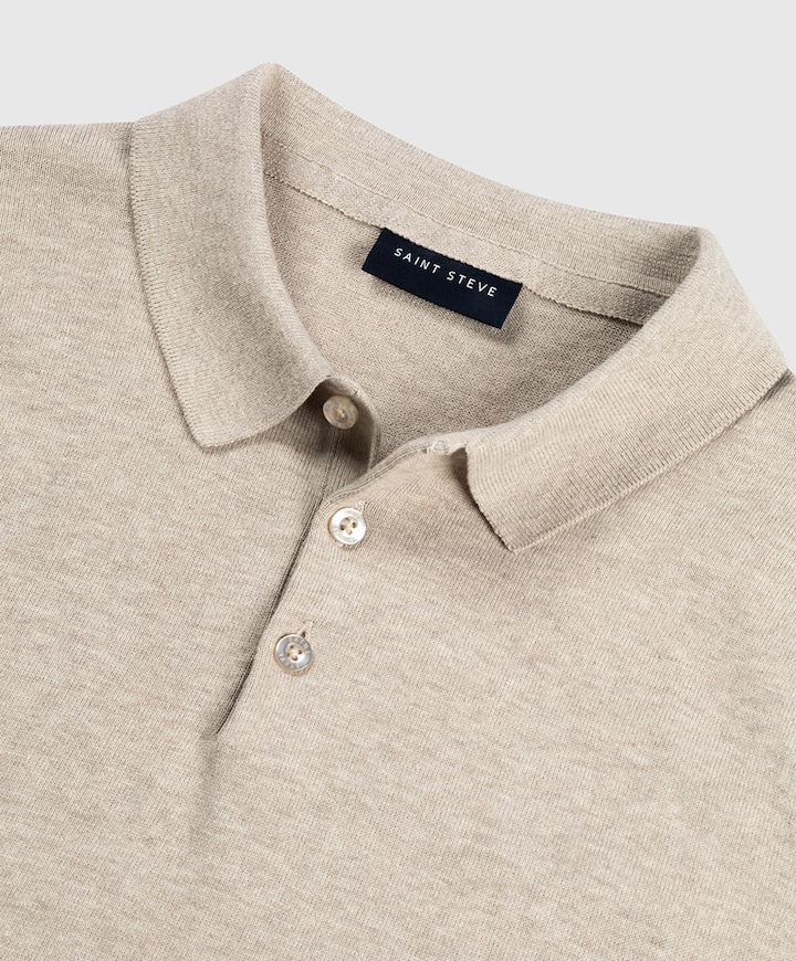 Heren polo beige