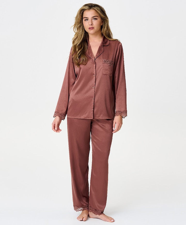 Dames pyjamaset bruin