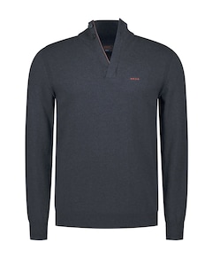 Heren trui met rits blauw