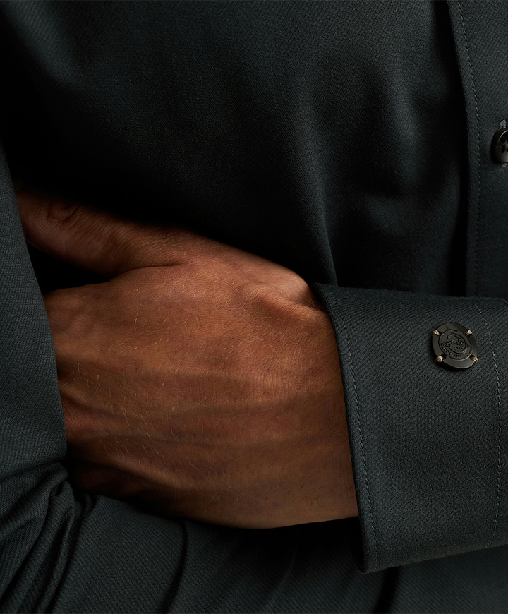 Heren overhemd lange mouw blauw