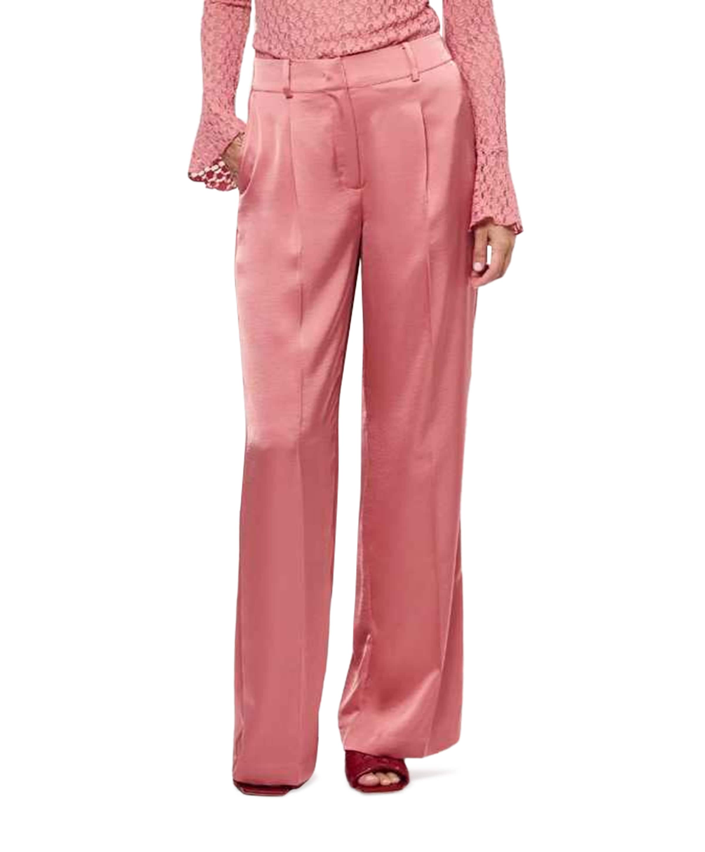 Jules satin smart dames broek rood