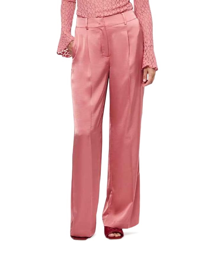 Jules satin smart dames broek rood