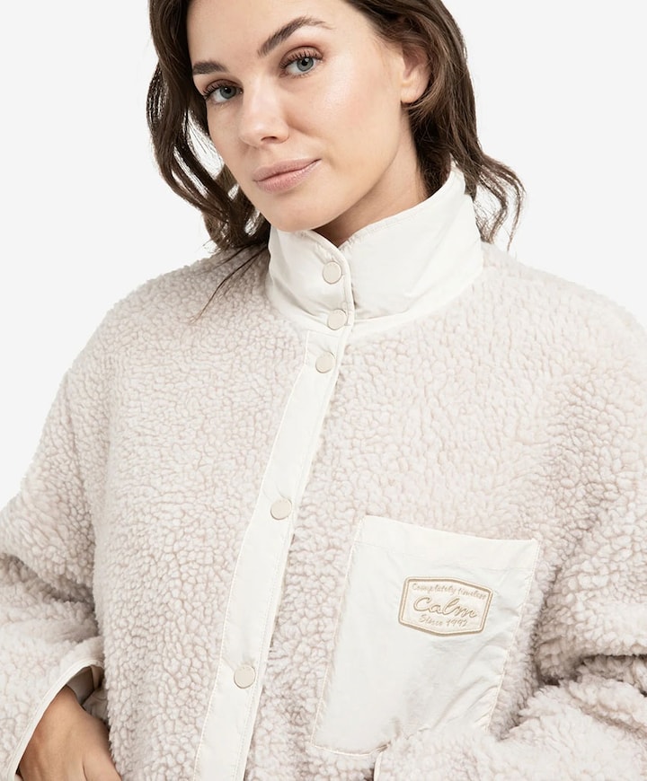 Dames jas omkeerbaar beige