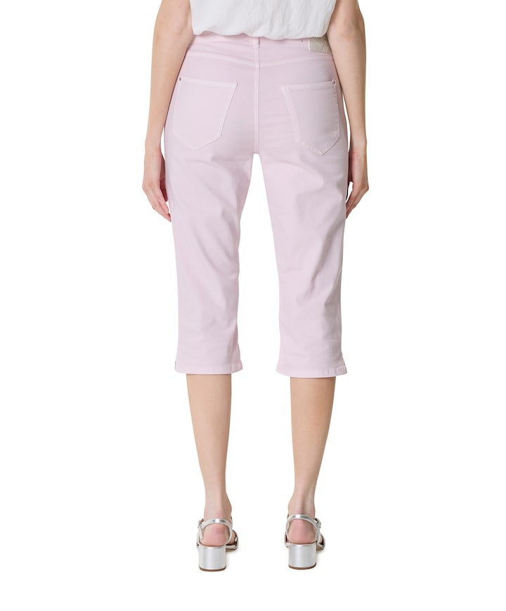 5-Pocket Slim dames capri broek roze