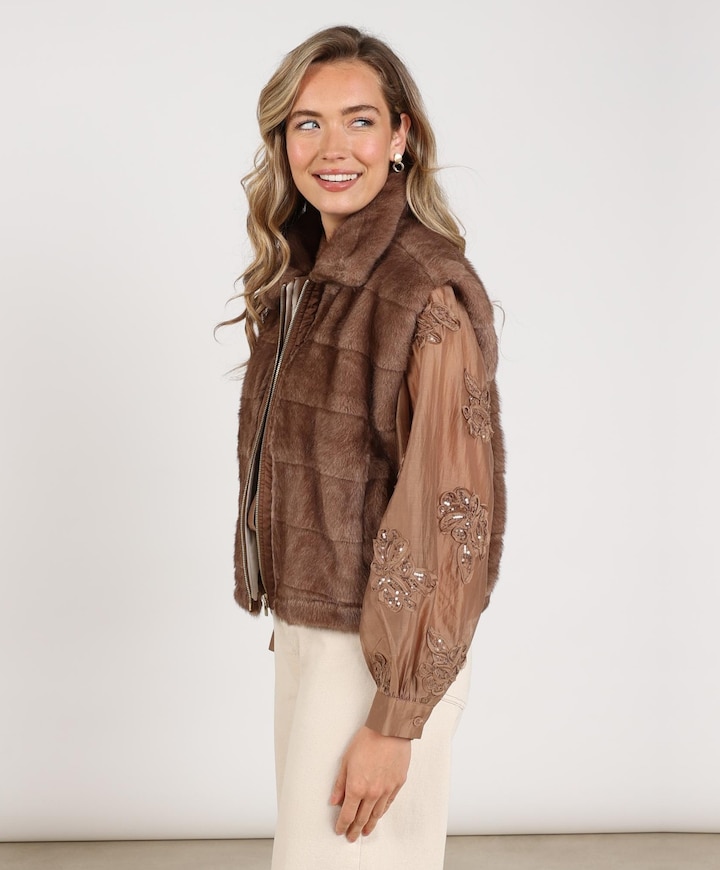 Dames gilet bruin