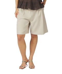 Nika Structure dames korte broek ecru