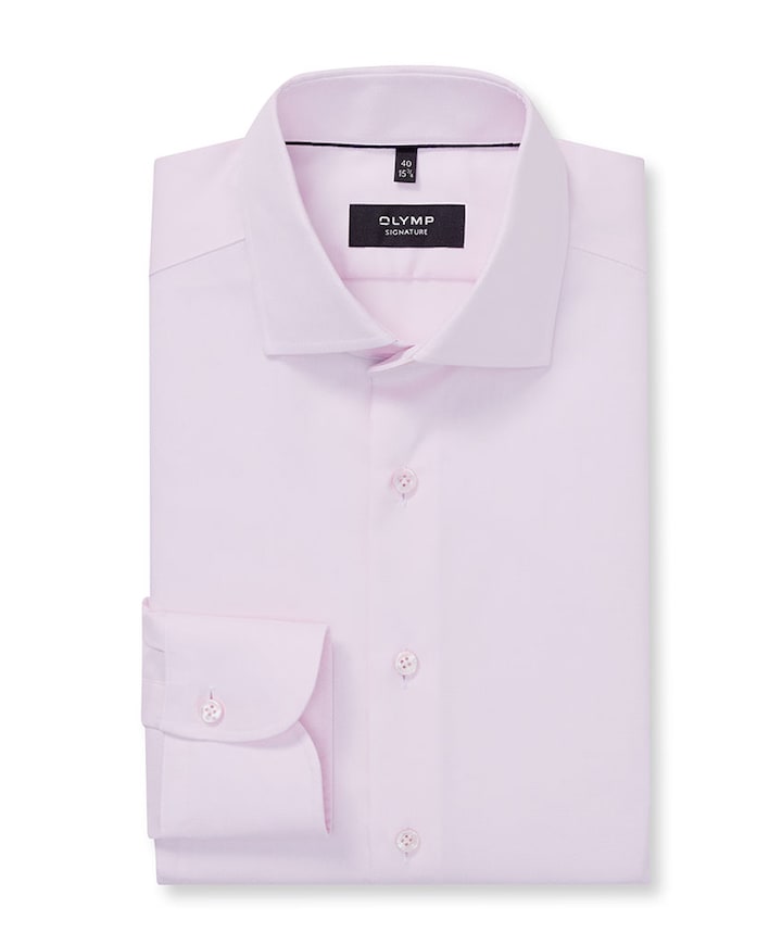 Heren overhemd lange mouw roze