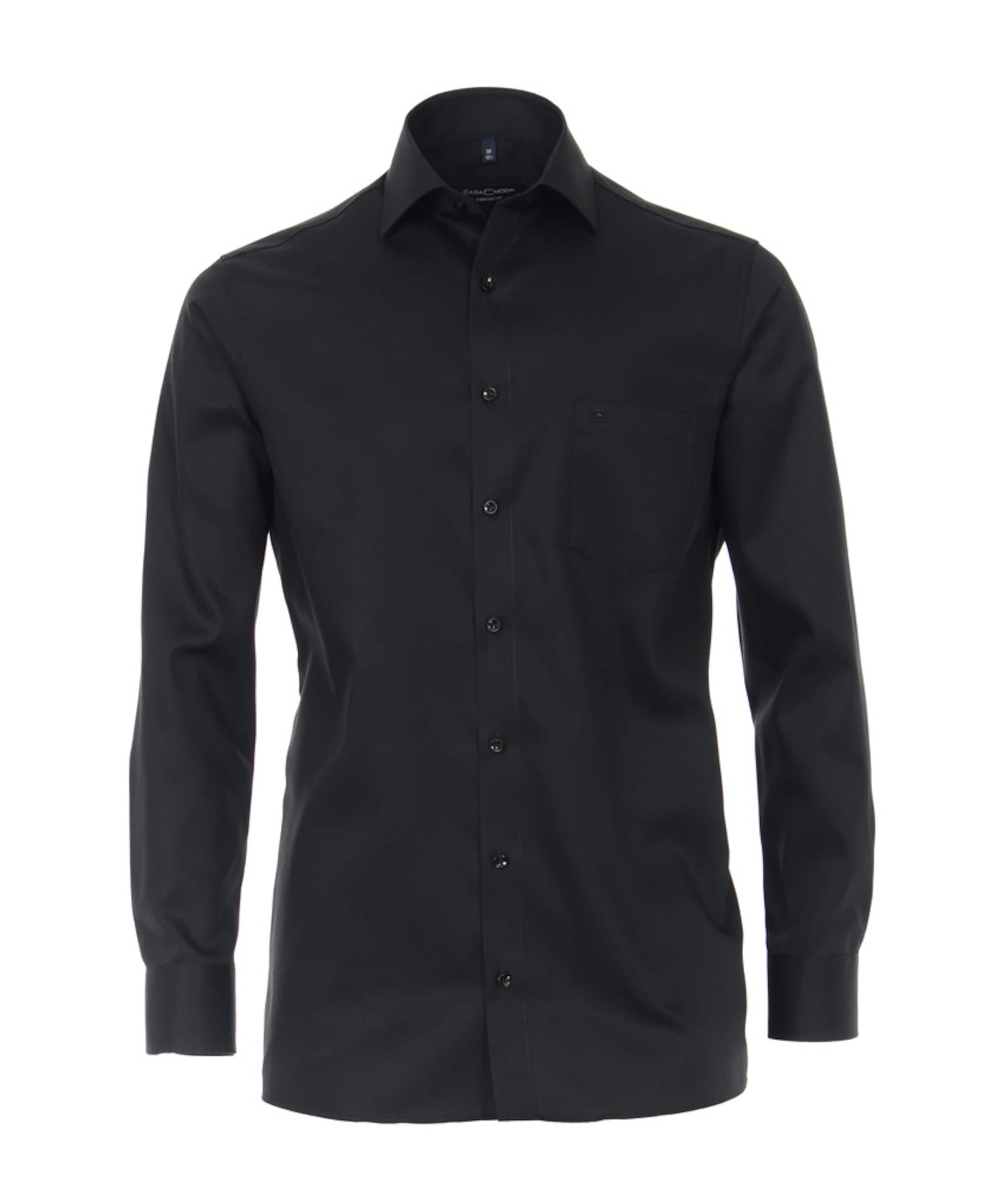 Heren overhemd lange mouw zwart