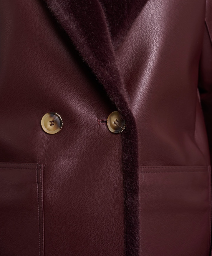 Dames jas reversible bordeaux