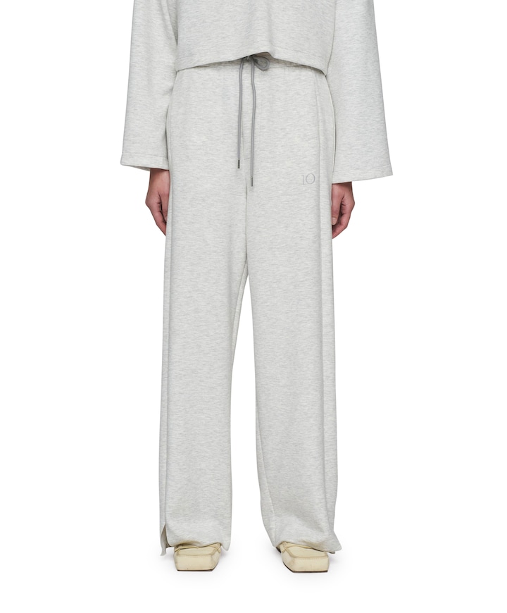 soft wide leg jogger broek grijs