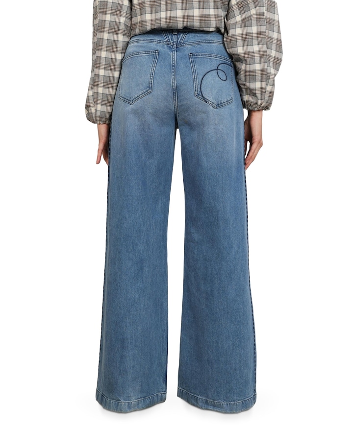 Stevi Embroidery dames jeans blauw