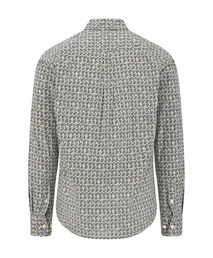 Heren overhemd lange mouw beige