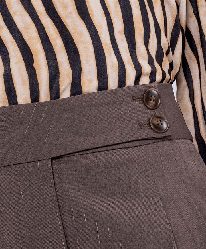 Stripe dames broek bruin