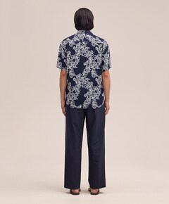 Heren overhemd korte mouw blauw