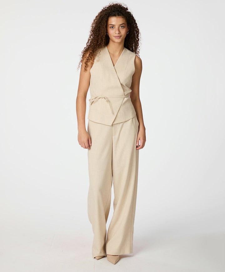 Emmett Melange dames broek beige