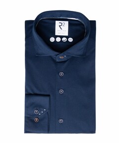 Heren overhemd extra lange mouw blauw